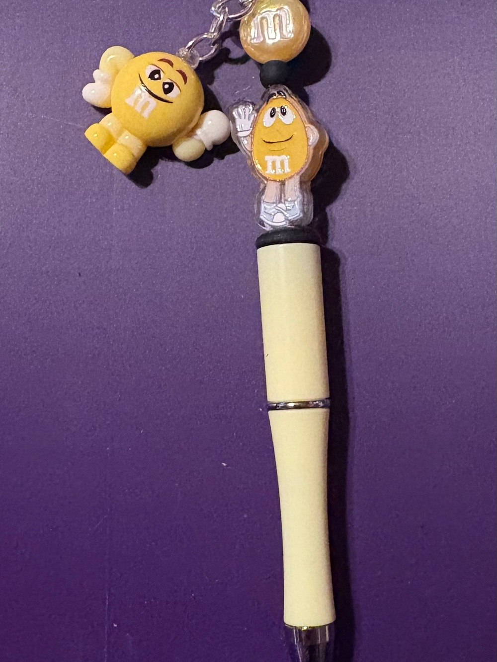 Hand Crafted Yellow M&M Character Charm Pen